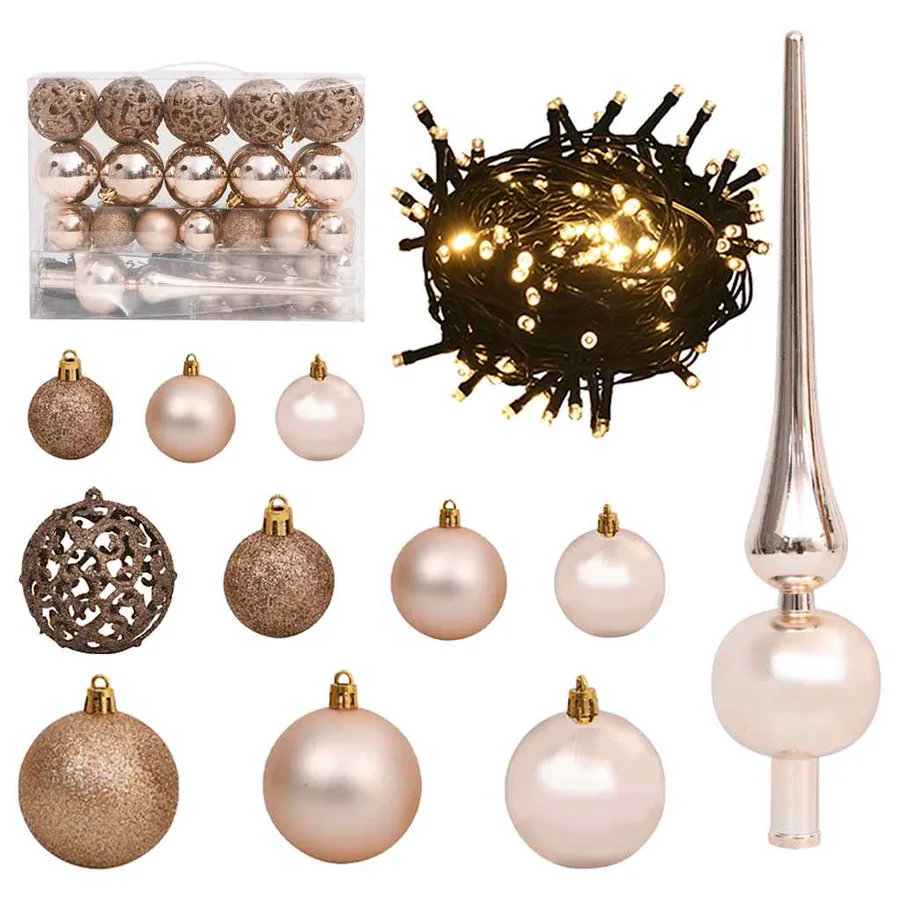Sapin de Noël artificiel 150 LED&boules&neige floquée 150 cm - 6