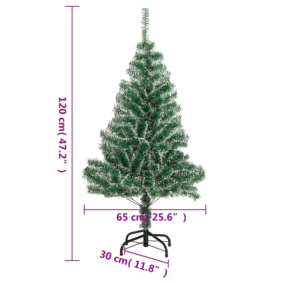 Sapin de Noël artificiel 150 LED&boules&neige floquée 120 cm - 15