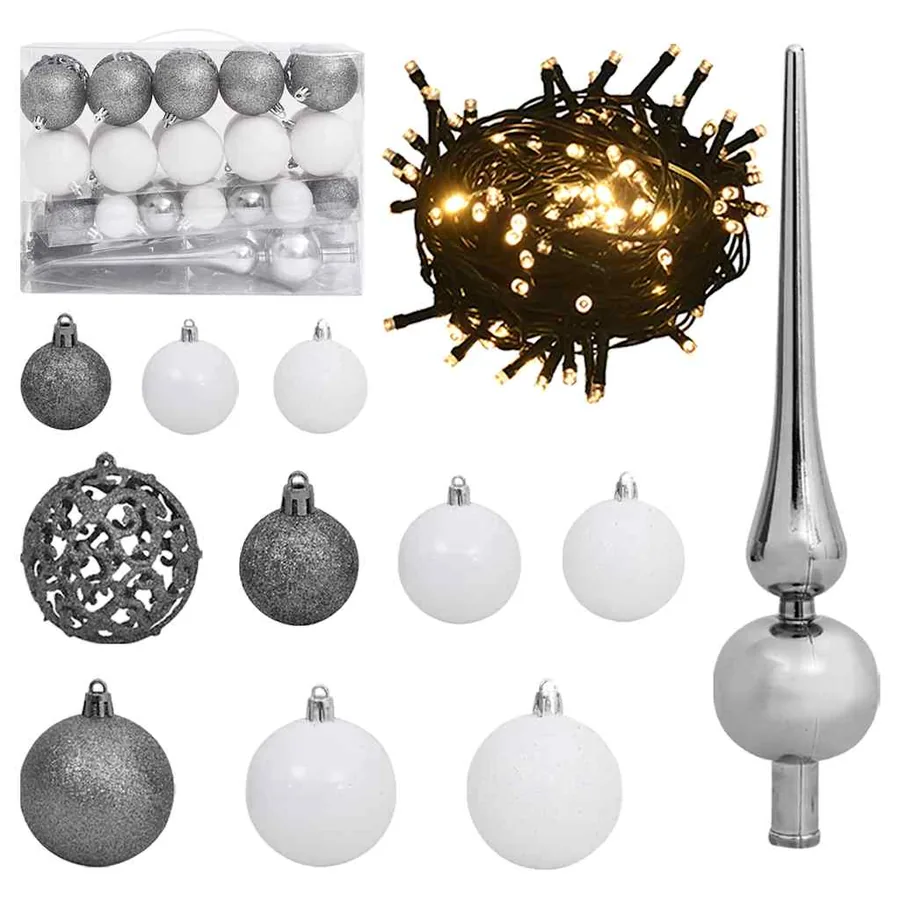 Sapin de Noël artificiel 150 LED&boules&neige floquée 120 cm - 6