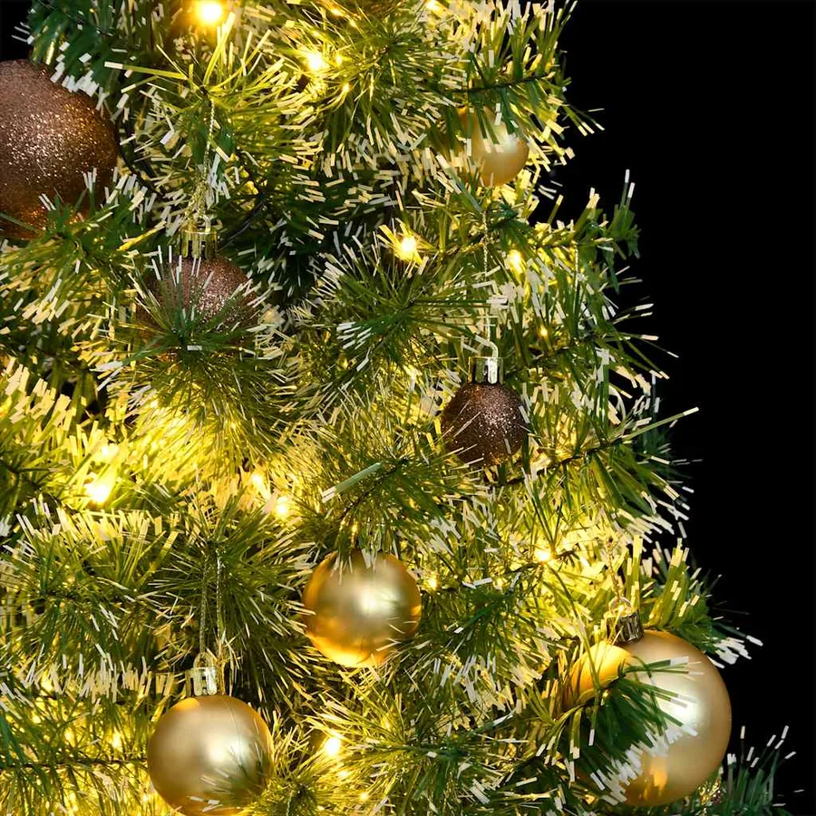 Sapin de Noël artificiel 150 LED&boules&neige floquée 150 cm - 3