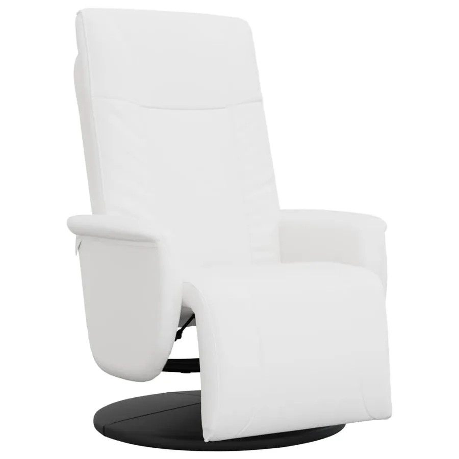Fauteuil inclinable avec repose-pieds blanc similicuir - 2