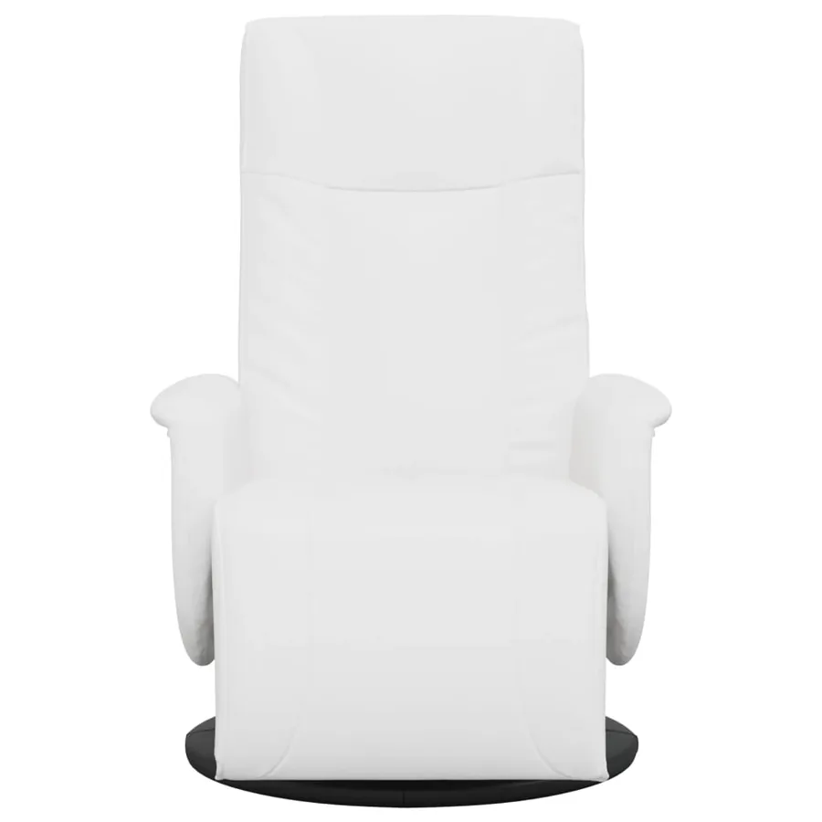 Fauteuil inclinable avec repose-pieds blanc similicuir - 3