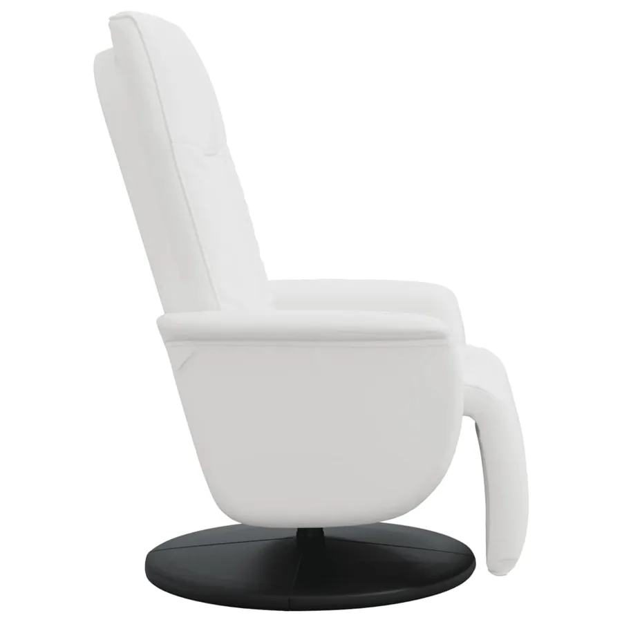 Fauteuil inclinable avec repose-pieds blanc similicuir - 4