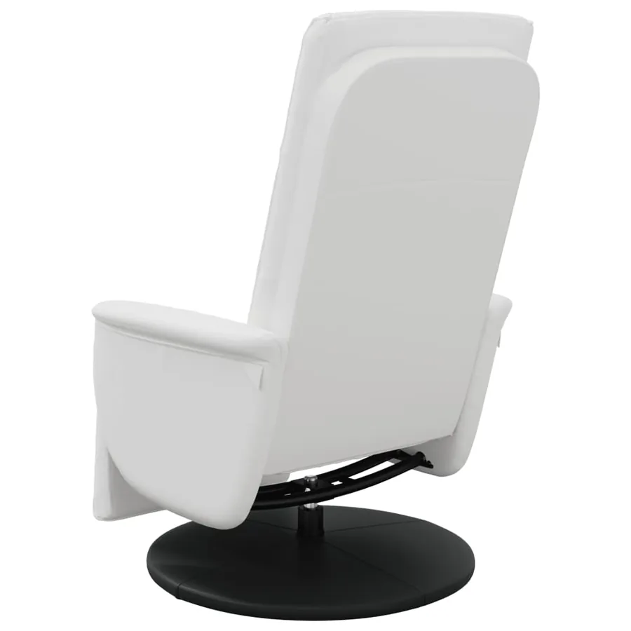 Fauteuil inclinable avec repose-pieds blanc similicuir - 5