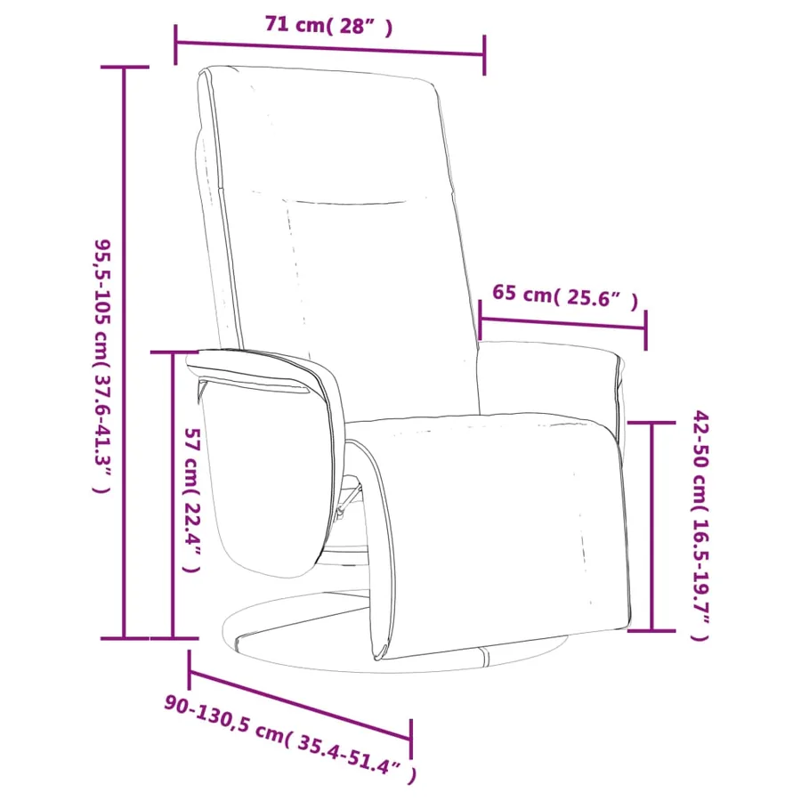 Fauteuil inclinable avec repose-pieds blanc similicuir - 9