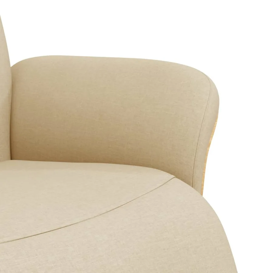 Fauteuil inclinable avec repose-pied crème tissu - 6