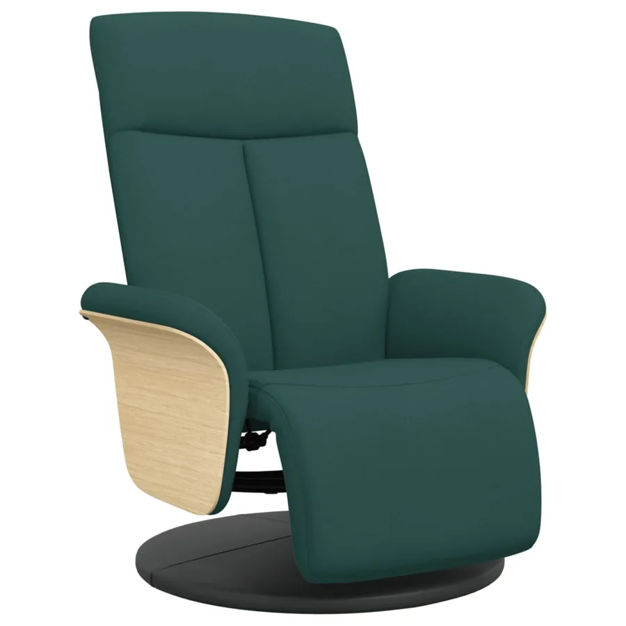 Fauteuil inclinable avec repose-pieds vert foncé tissu - 2