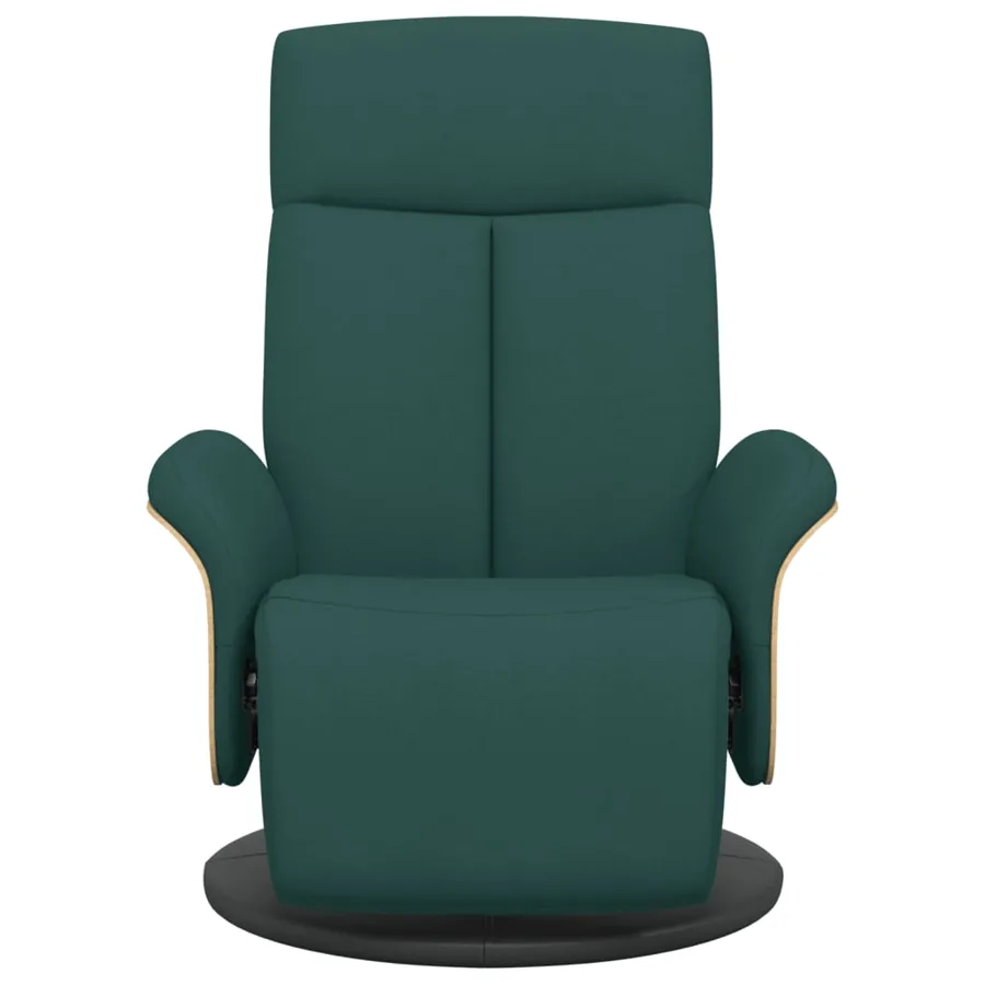 Fauteuil inclinable avec repose-pieds vert foncé tissu - 3