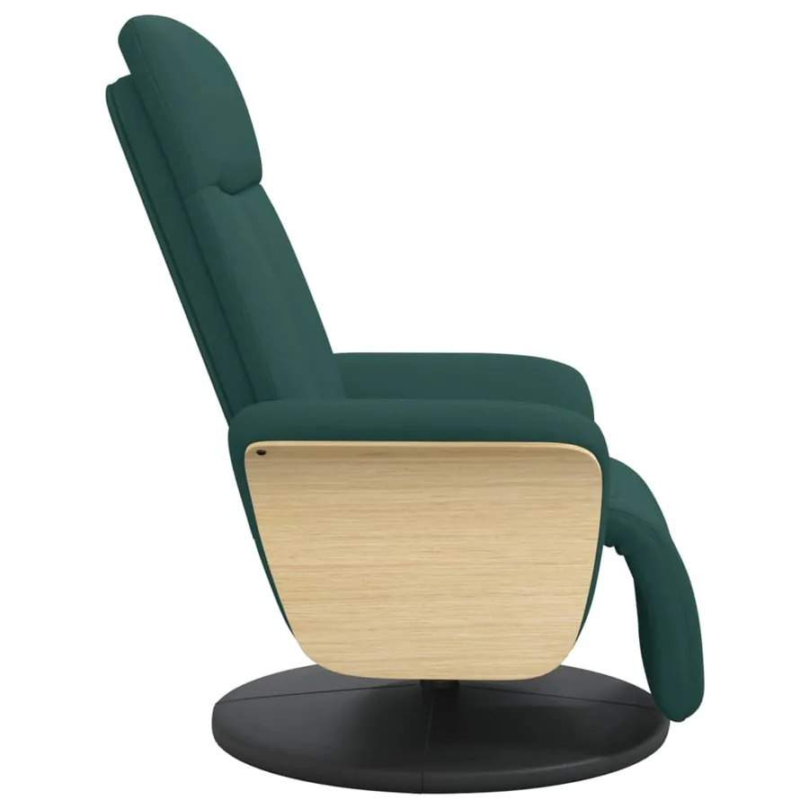 Fauteuil inclinable avec repose-pieds vert foncé tissu - 4