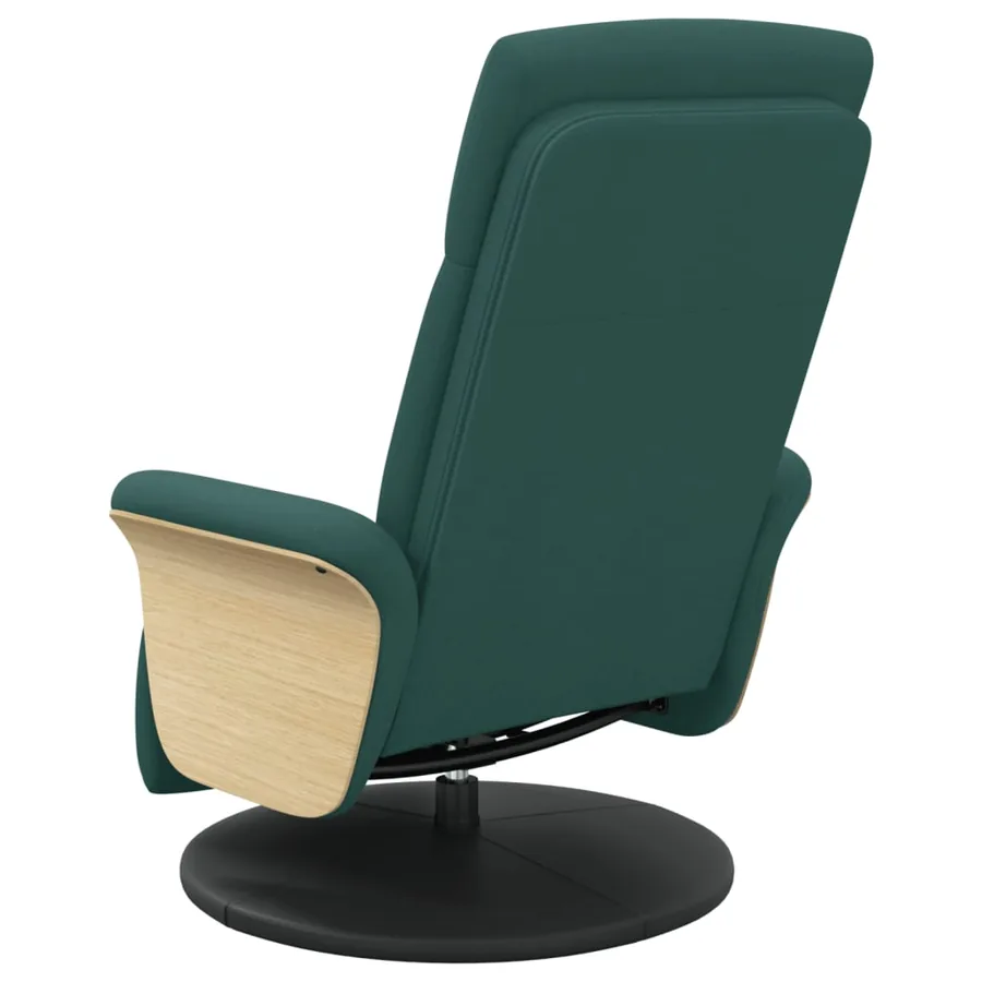 Fauteuil inclinable avec repose-pieds vert foncé tissu - 5