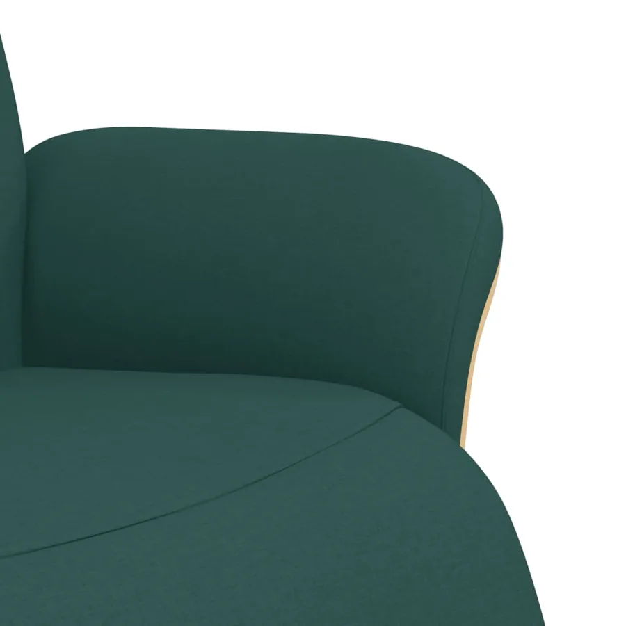 Fauteuil inclinable avec repose-pieds vert foncé tissu - 6