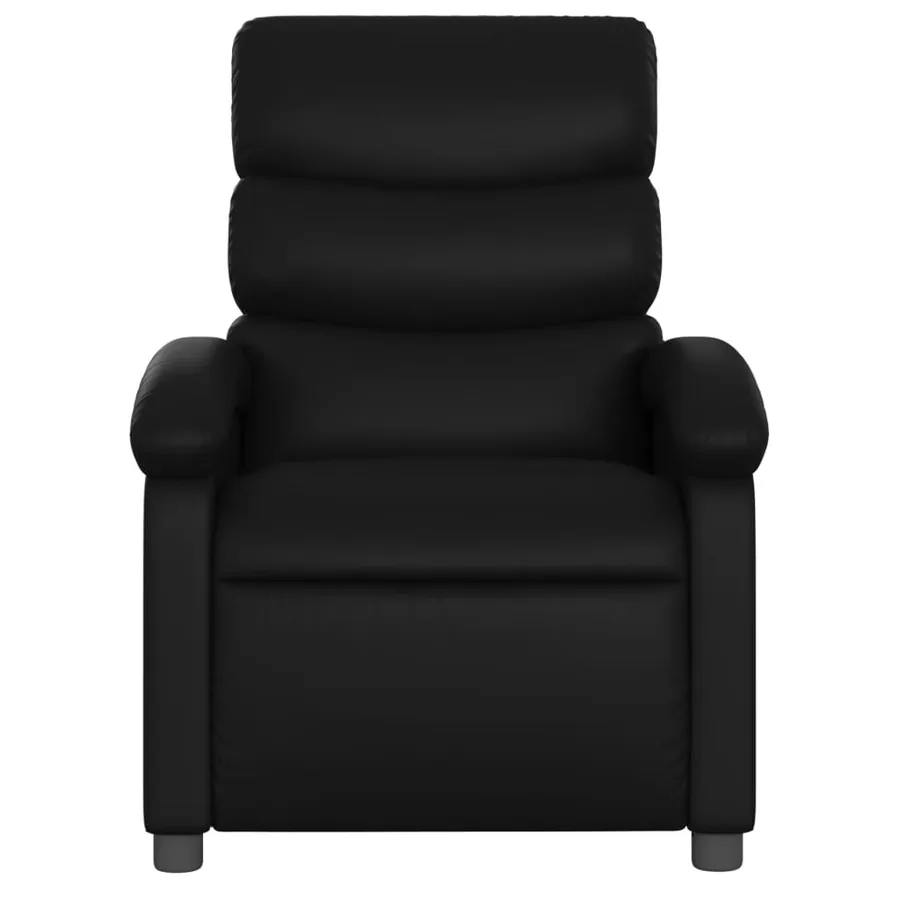Fauteuil de massage inclinable noir similicuir - 4