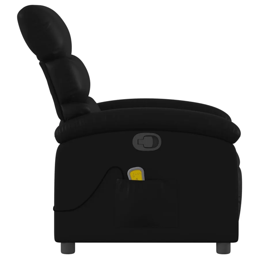 Fauteuil de massage inclinable noir similicuir - 5