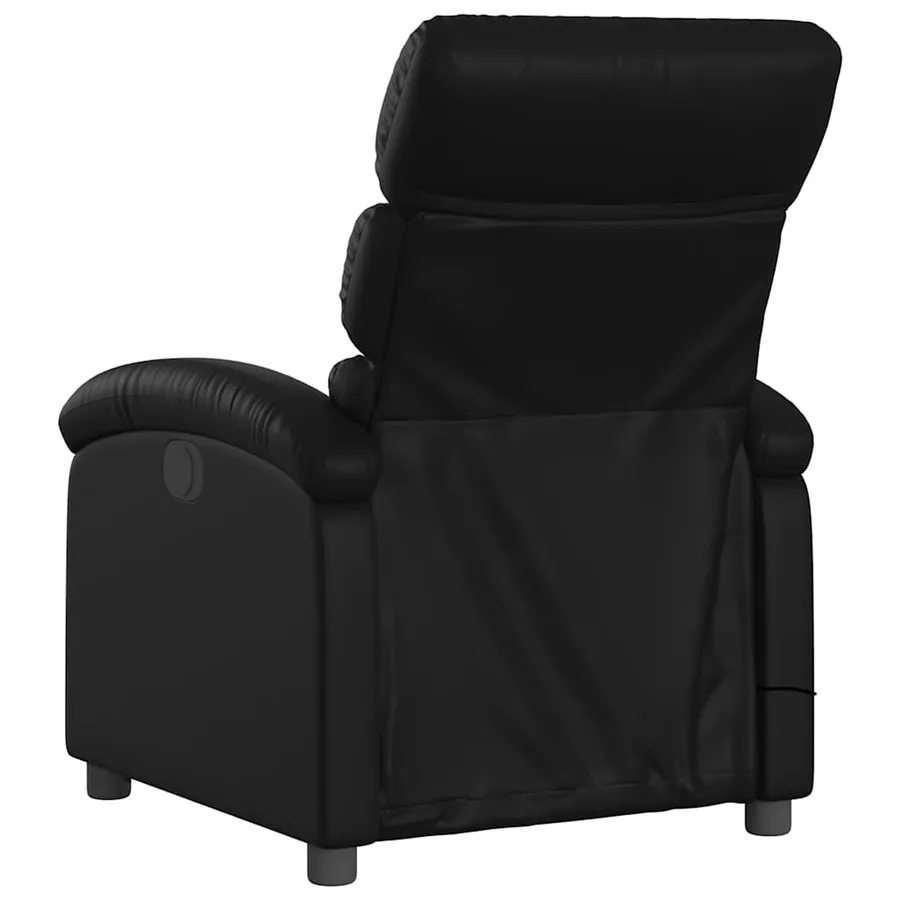Fauteuil de massage inclinable noir similicuir - 6