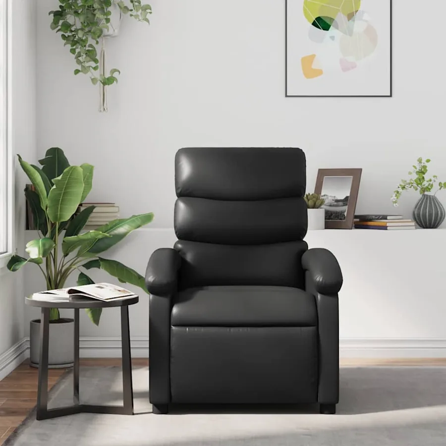 Fauteuil de massage inclinable Noir Similicuir - 3