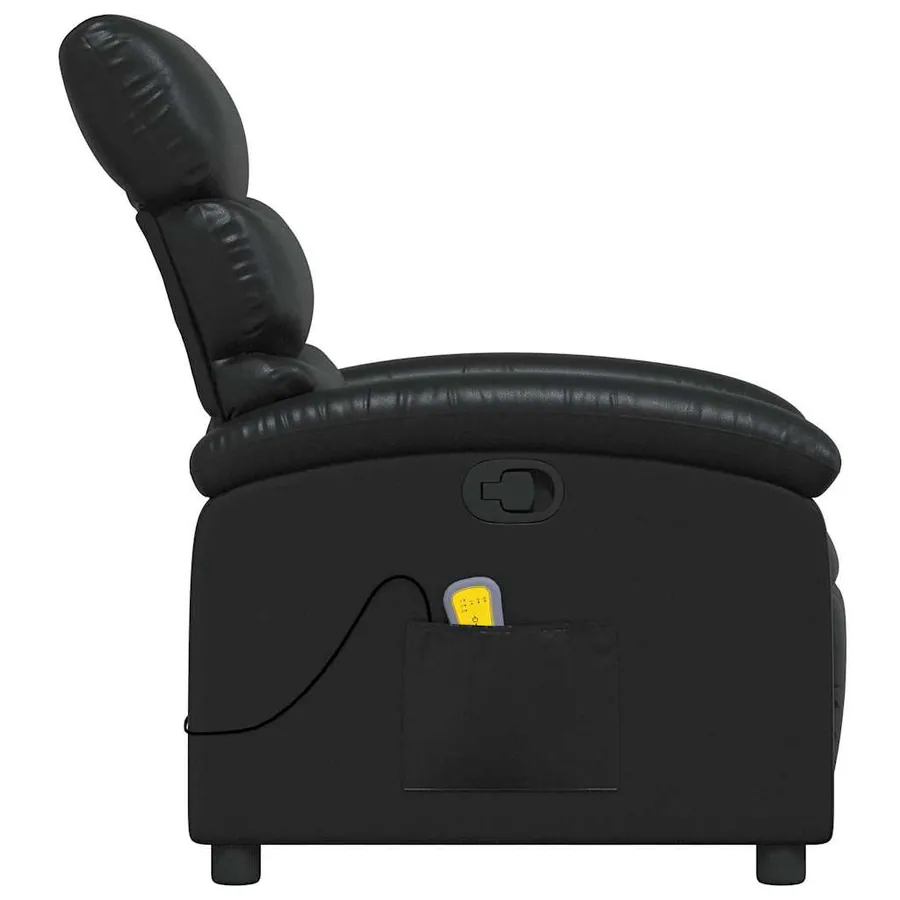 Fauteuil de massage inclinable Noir Similicuir - 6