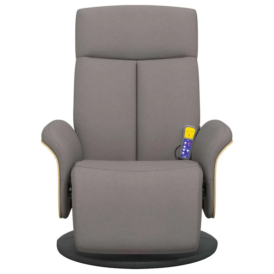 Fauteuil inclinable de massage avec repose-pieds taupe tissu - 4