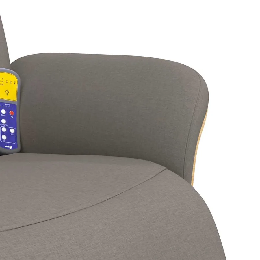 Fauteuil inclinable de massage avec repose-pieds taupe tissu - 8