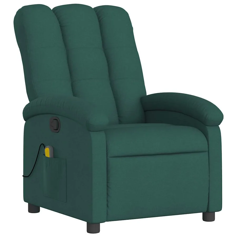 Fauteuil inclinable de massage vert foncé tissu - 3