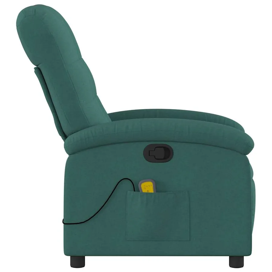 Fauteuil inclinable de massage vert foncé tissu - 5