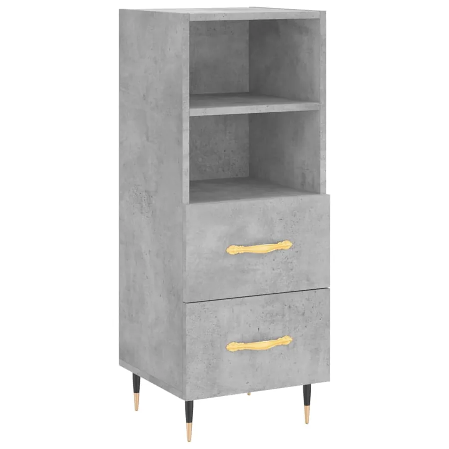 Buffet haut Gris béton 34,5x34x180 cm Bois d'ingénierie - 7