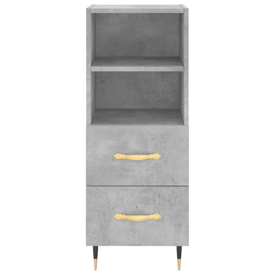 Buffet haut Gris béton 34,5x34x180 cm Bois d'ingénierie - 8