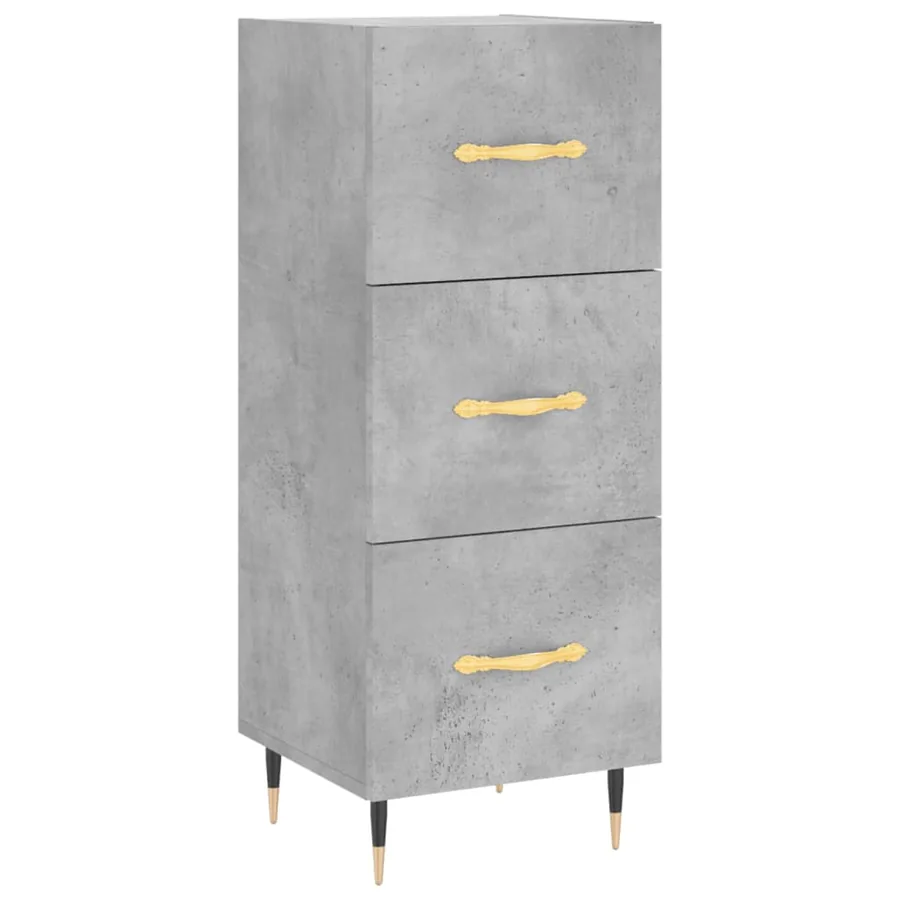 Buffet haut Gris béton 34,5x34x180 cm Bois d'ingénierie - 5