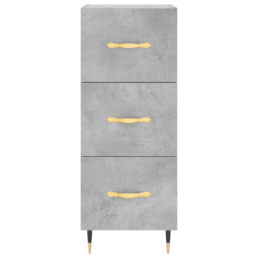 Buffet haut Gris béton 34,5x34x180 cm Bois d'ingénierie - 6