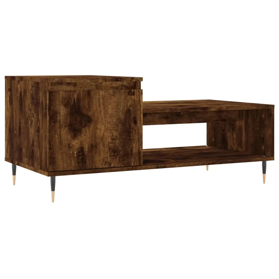 Table basse Chêne fumé 100x50x45 cm Bois d'ingénierie - 2