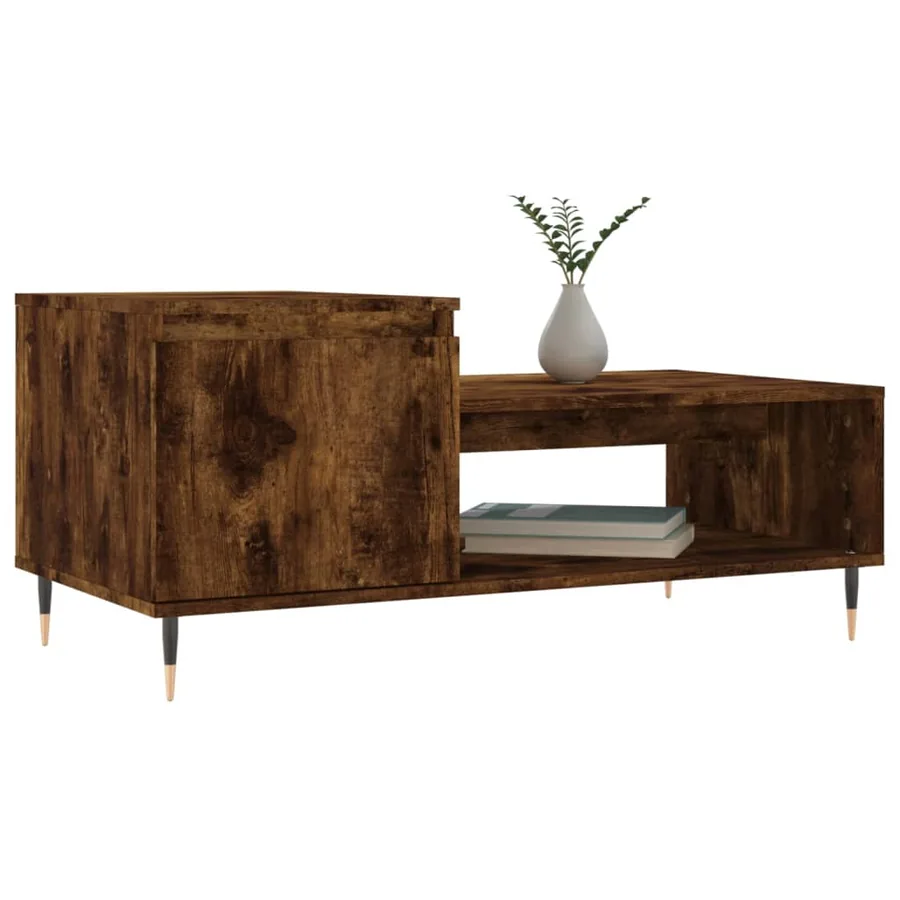Table basse Chêne fumé 100x50x45 cm Bois d'ingénierie - 3