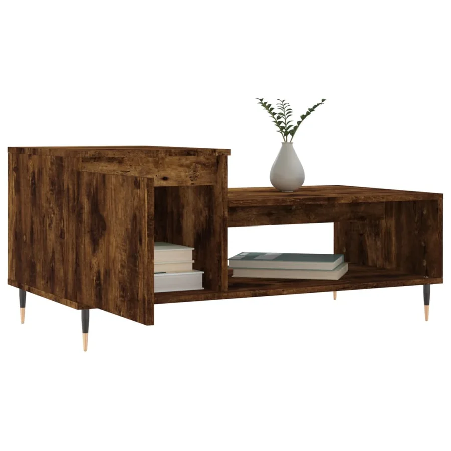 Table basse Chêne fumé 100x50x45 cm Bois d'ingénierie - 4