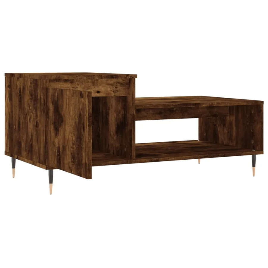 Table basse Chêne fumé 100x50x45 cm Bois d'ingénierie - 6