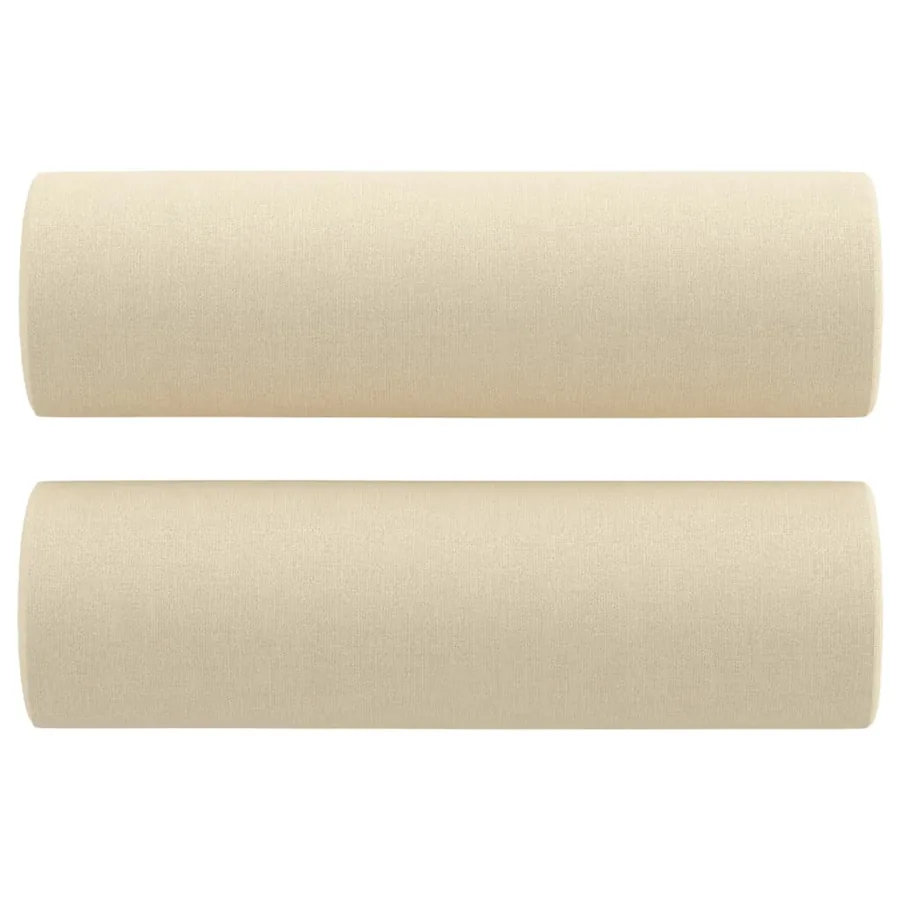 Canapé 3 places avec oreillers décoratifs crème 180 cm tissu - 5