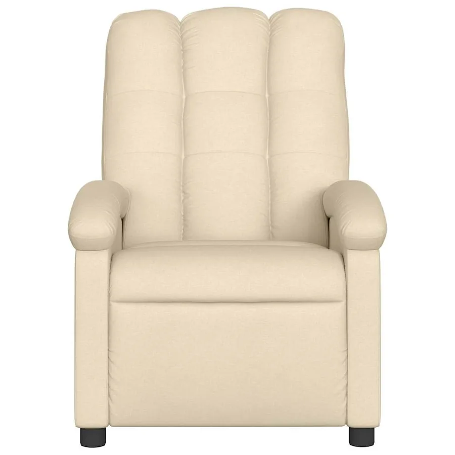 Fauteuil de massage inclinable Crème Tissu - 5