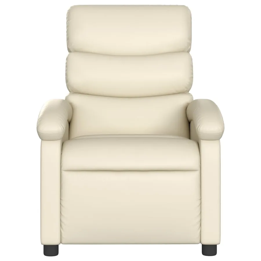 Fauteuil inclinable en similicuir crème - 3