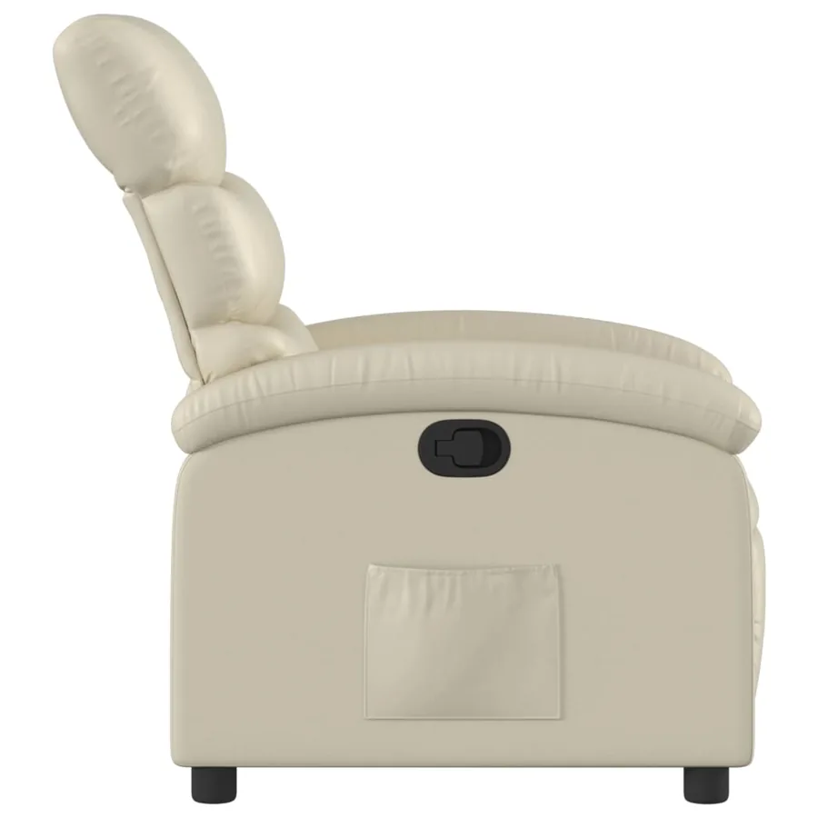 Fauteuil inclinable en similicuir crème - 4