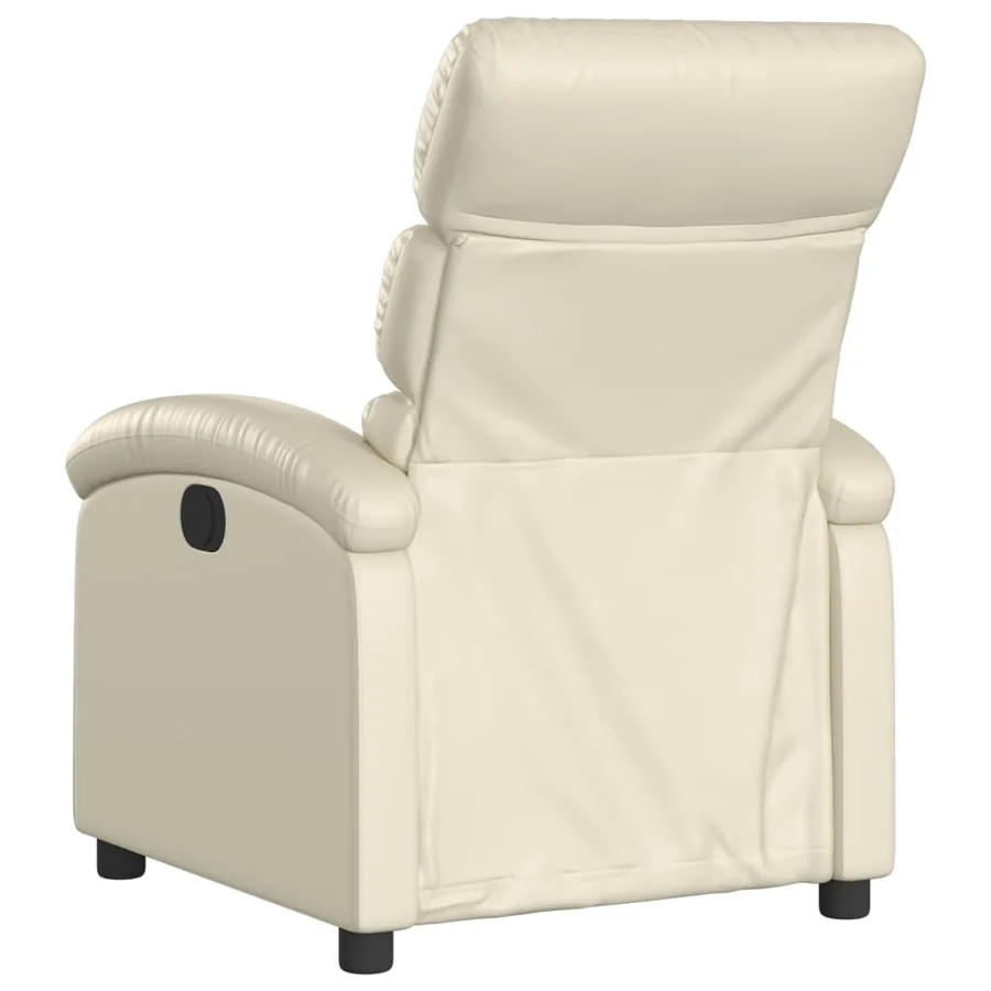 Fauteuil inclinable en similicuir crème - 5