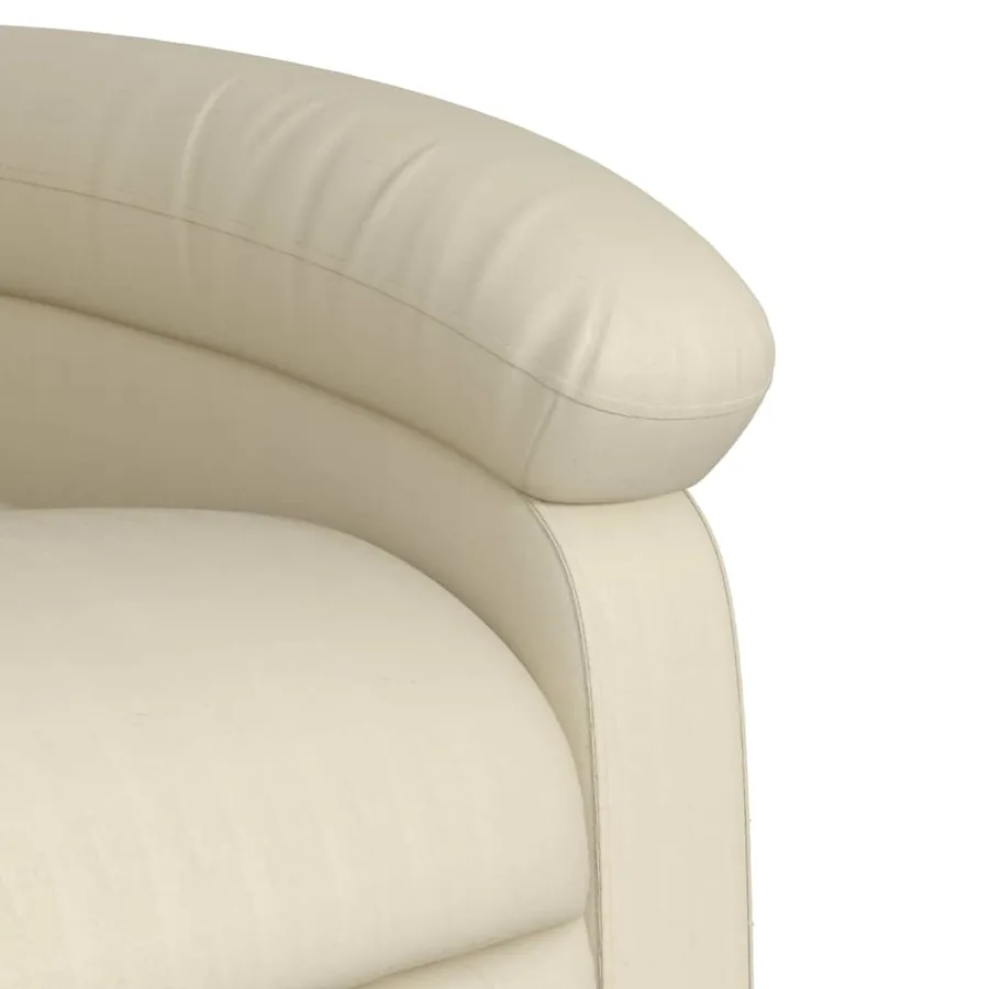 Fauteuil inclinable en similicuir crème - 8