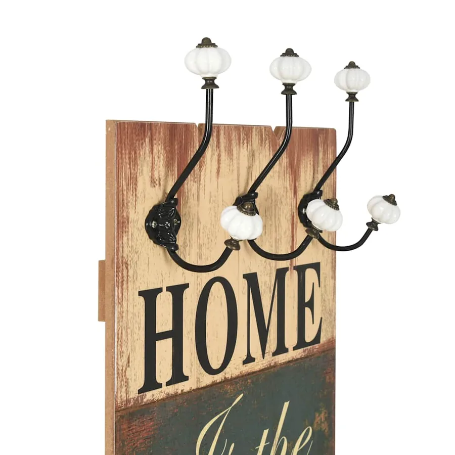 Porte-manteau mural avec 6 crochets 120 x 40 cm HOME IS - 4