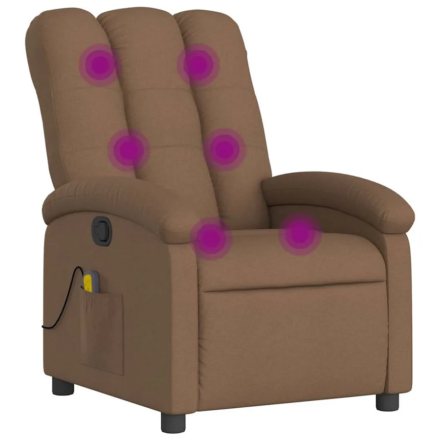 Fauteuil de massage inclinable Marron Tissu - 2