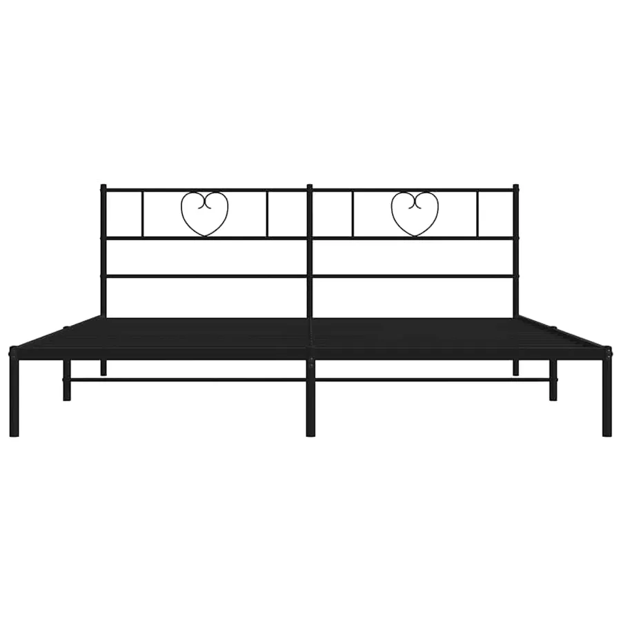 Cadre de lit métal sans matelas avec tête de lit noir 183x213cm - 6