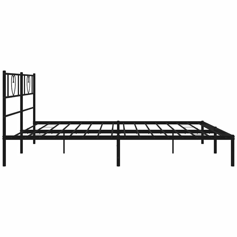Cadre de lit métal sans matelas avec tête de lit noir 183x213cm - 7