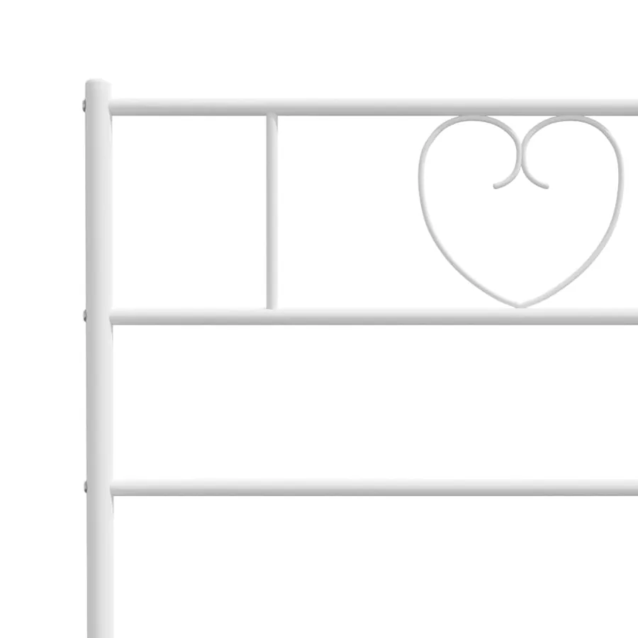 Cadre de lit métal sans matelas et tête de lit blanc 193x203 cm - 9