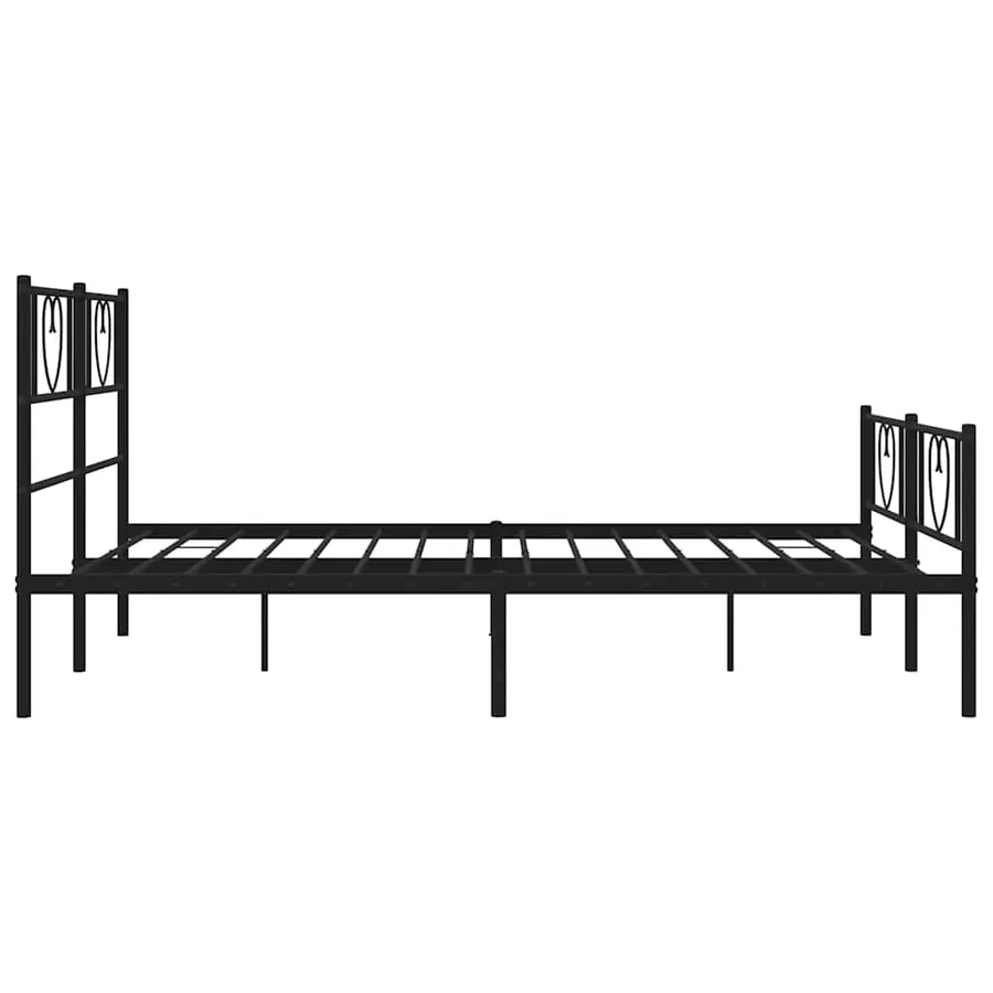 Cadre de lit métal sans matelas avec pied de lit noir 135x190cm - 7