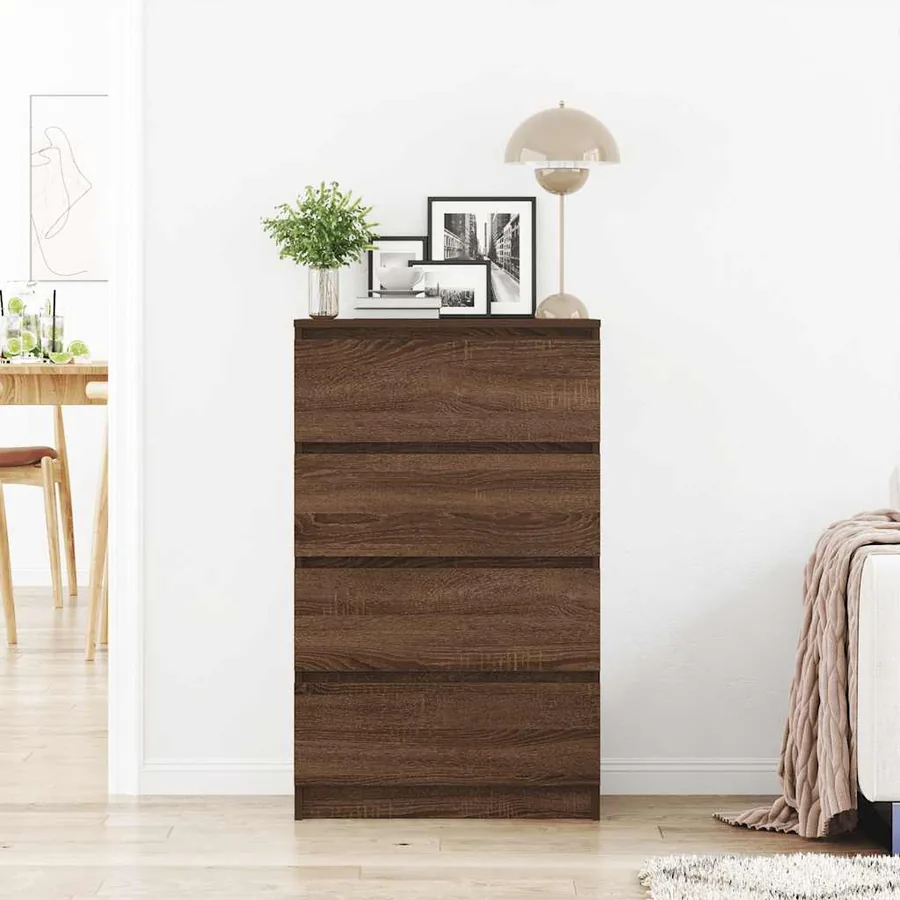 Buffet Chêne marron 60x35x98,5 cm Bois d'ingénierie - 3