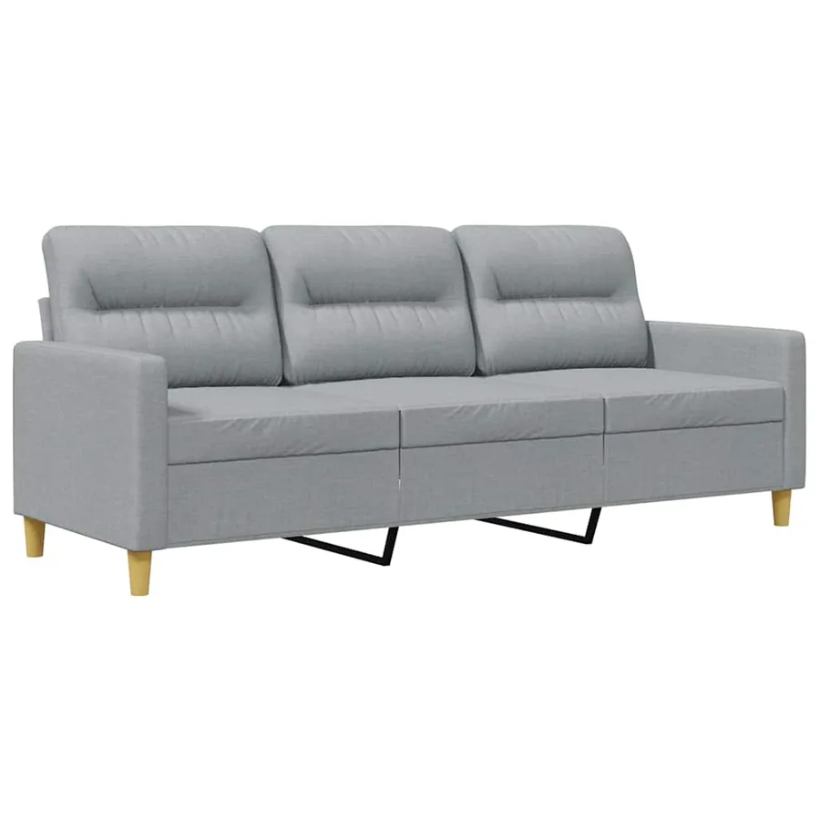 Canapé à 3 places Gris clair 180 cm Tissu - 2