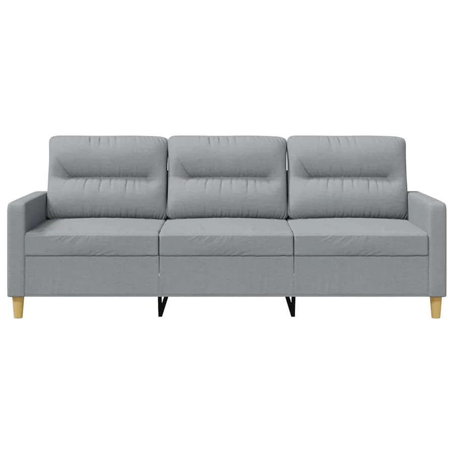 Canapé à 3 places Gris clair 180 cm Tissu - 4