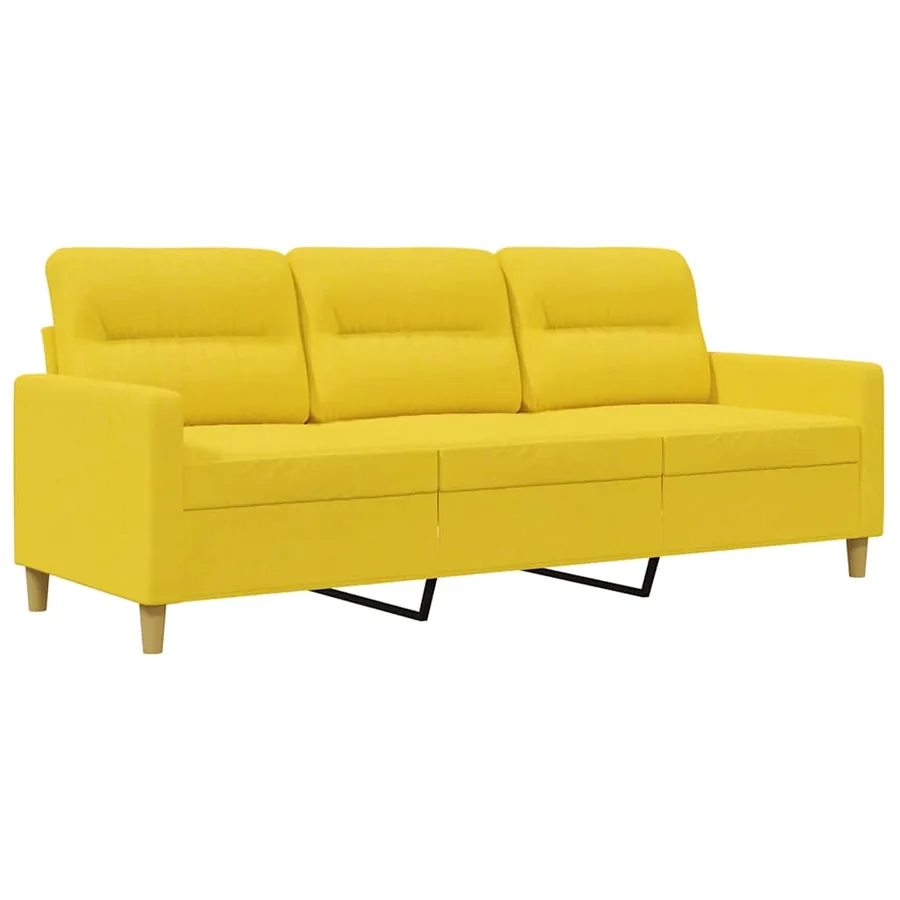 Canapé à 3 places Jaune clair 180 cm Tissu - 2