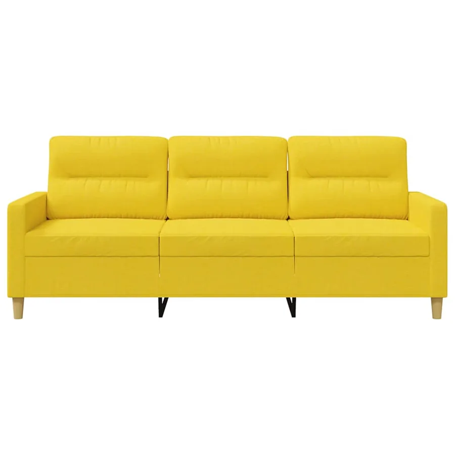 Canapé à 3 places Jaune clair 180 cm Tissu - 4