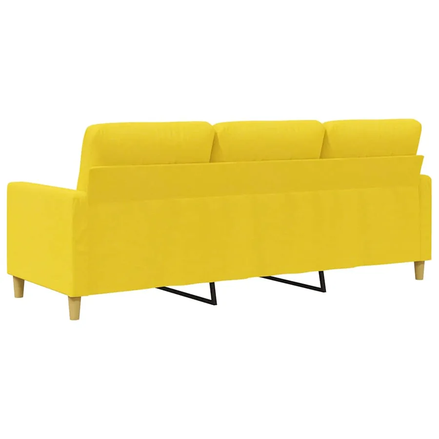 Canapé à 3 places Jaune clair 180 cm Tissu - 6